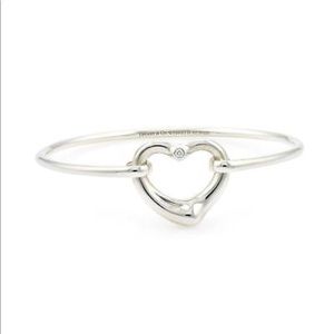 Tiffany & Co Open Heart Diamond Bangle Bracelet